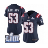 Women's Nike New England Patriots #53 Kyle Van Noy Limited Navy Blue Rush Vapor Untouchable Super Bowl LIII Bound NFL Jersey