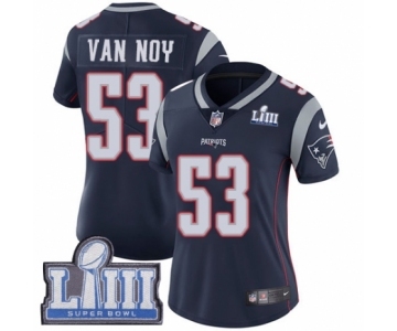 Women's Nike New England Patriots #53 Kyle Van Noy Navy Blue Team Color Vapor Untouchable Limited Player Super Bowl LIII Bound NFL Jersey