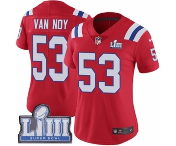 Women's Nike New England Patriots #53 Kyle Van Noy Red Alternate Vapor Untouchable Limited Player Super Bowl LIII Bound NFL Jersey