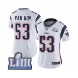 Women's Nike New England Patriots #53 Kyle Van Noy White Vapor Untouchable Limited Player Super Bowl LIII Bound NFL Jersey