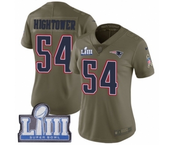 Women's Nike New England Patriots #54 Dont'a Hightower Limited Olive 2017 Salute to Service Super Bowl LIII Bound NFL Jersey