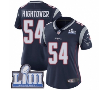 Women's Nike New England Patriots #54 Dont'a Hightower Navy Blue Team Color Vapor Untouchable Limited Player Super Bowl LIII Bound NFL Jersey