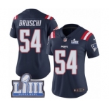 Women's Nike New England Patriots #54 Tedy Bruschi Limited Navy Blue Rush Vapor Untouchable Super Bowl LIII Bound NFL Jersey