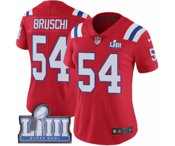 Women's Nike New England Patriots #54 Tedy Bruschi Red Alternate Vapor Untouchable Limited Player Super Bowl LIII Bound NFL Jersey