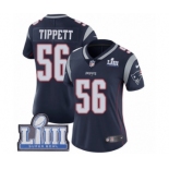 Women's Nike New England Patriots #56 Andre Tippett Navy Blue Team Color Vapor Untouchable Limited Player Super Bowl LIII Bound NFL Jersey