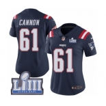 Women's Nike New England Patriots #61 Marcus Cannon Limited Navy Blue Rush Vapor Untouchable Super Bowl LIII Bound NFL Jersey