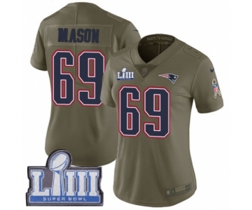 Women's Nike New England Patriots #69 Shaq Mason Limited Olive 2017 Salute to Service Super Bowl LIII Bound NFL Jersey