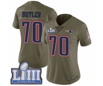 Women's Nike New England Patriots #70 Adam Butler Limited Olive 2017 Salute to Service Super Bowl LIII Bound NFL Jersey