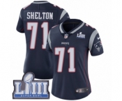 Women's Nike New England Patriots #71 Danny Shelton Navy Blue Team Color Vapor Untouchable Limited Player Super Bowl LIII Bound NFL Jersey