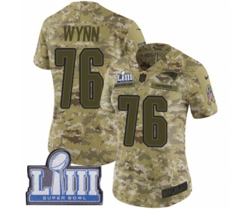 Women's Nike New England Patriots #76 Isaiah Wynn Limited Camo 2018 Salute to Service Super Bowl LIII Bound NFL Jersey