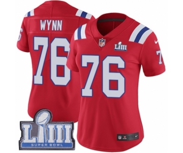 Women's Nike New England Patriots #76 Isaiah Wynn Red Alternate Vapor Untouchable Limited Player Super Bowl LIII Bound NFL Jersey