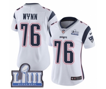 Women's Nike New England Patriots #76 Isaiah Wynn White Vapor Untouchable Limited Player Super Bowl LIII Bound NFL Jersey