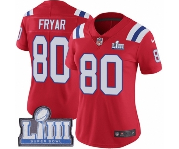 Women's Nike New England Patriots #80 Irving Fryar Red Alternate Vapor Untouchable Limited Player Super Bowl LIII Bound NFL Jersey