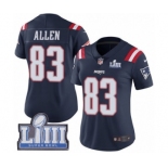 Women's Nike New England Patriots #83 Dwayne Allen Limited Navy Blue Rush Vapor Untouchable Super Bowl LIII Bound NFL Jersey