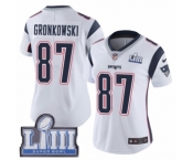 Women's Nike New England Patriots #87 Rob Gronkowski White Vapor Untouchable Limited Player Super Bowl LIII Bound NFL Jersey