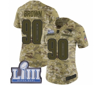 Women's Nike New England Patriots #90 Malcom Brown Limited Camo 2018 Salute to Service Super Bowl LIII Bound NFL Jersey