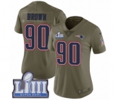 Women's Nike New England Patriots #90 Malcom Brown Limited Olive 2017 Salute to Service Super Bowl LIII Bound NFL Jersey