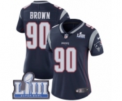 Women's Nike New England Patriots #90 Malcom Brown Navy Blue Team Color Vapor Untouchable Limited Player Super Bowl LIII Bound NFL Jersey