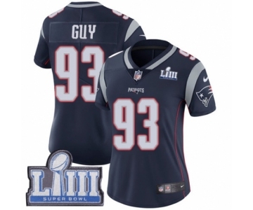 Women's Nike New England Patriots #93 Lawrence Guy Navy Blue Team Color Vapor Untouchable Limited Player Super Bowl LIII Bound NFL Jersey