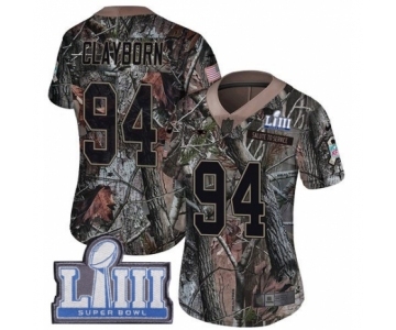 Women's Nike New England Patriots #94 Adrian Clayborn Camo Rush Realtree Limited Super Bowl LIII Bound NFL Jersey