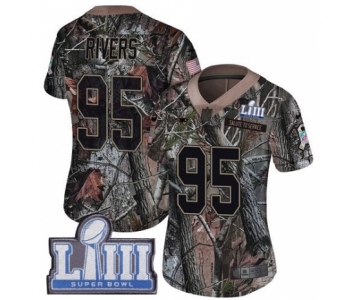 Women's Nike New England Patriots #95 Derek Rivers Camo Rush Realtree Limited Super Bowl LIII Bound NFL Jersey