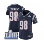 Women's Nike New England Patriots #98 Trey Flowers Navy Blue Team Color Vapor Untouchable Limited Player Super Bowl LIII Bound NFL Jersey