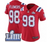 Women's Nike New England Patriots #98 Trey Flowers Red Alternate Vapor Untouchable Limited Player Super Bowl LIII Bound NFL Jersey