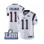 Youth Nike New England Patriots #11 Julian Edelman White Vapor Untouchable Limited Player Super Bowl LIII Bound NFL Jersey