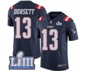 Youth Nike New England Patriots #13 Phillip Dorsett Limited Navy Blue Rush Vapor Untouchable Super Bowl LIII Bound NFL Jersey