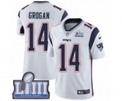 Youth Nike New England Patriots #14 Steve Grogan White Vapor Untouchable Limited Player Super Bowl LIII Bound NFL Jersey