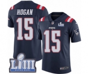 Youth Nike New England Patriots #15 Chris Hogan Limited Navy Blue Rush Vapor Untouchable Super Bowl LIII Bound NFL Jersey