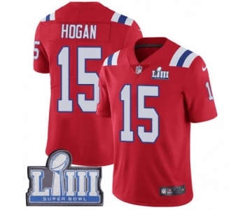 Youth Nike New England Patriots #15 Chris Hogan Red Alternate Vapor Untouchable Limited Player Super Bowl LIII Bound NFL Jersey