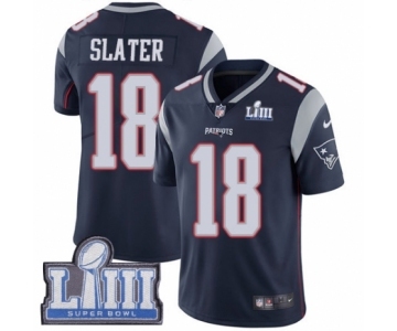 Youth Nike New England Patriots #18 Matthew Slater Navy Blue Team Color Vapor Untouchable Limited Player Super Bowl LIII Bound NFL Jersey