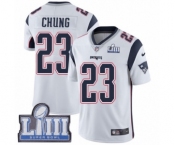 Youth Nike New England Patriots #23 Patrick Chung White Vapor Untouchable Limited Player Super Bowl LIII Bound NFL Jersey