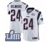 Youth Nike New England Patriots #24 Stephon Gilmore White Vapor Untouchable Limited Player Super Bowl LIII Bound NFL Jersey