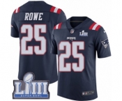 Youth Nike New England Patriots #25 Eric Rowe Limited Navy Blue Rush Vapor Untouchable Super Bowl LIII Bound NFL Jersey