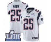 Youth Nike New England Patriots #25 Eric Rowe White Vapor Untouchable Limited Player Super Bowl LIII Bound NFL Jersey