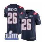 Youth Nike New England Patriots #26 Sony Michel Limited Navy Blue Rush Vapor Untouchable Super Bowl LIII Bound NFL Jersey