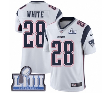 Youth Nike New England Patriots #28 James White Vapor Untouchable Limited Player Super Bowl LIII Bound NFL Jersey