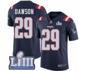 Youth Nike New England Patriots #29 Duke Dawson Limited Navy Blue Rush Vapor Untouchable Super Bowl LIII Bound NFL Jersey