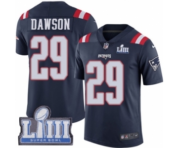 Youth Nike New England Patriots #29 Duke Dawson Limited Navy Blue Rush Vapor Untouchable Super Bowl LIII Bound NFL Jersey