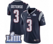 Youth Nike New England Patriots #3 Stephen Gostkowski Navy Blue Team Color Vapor Untouchable Limited Player Super Bowl LIII Bound NFL Jersey