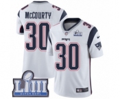 Youth Nike New England Patriots #30 Jason McCourty White Vapor Untouchable Limited Player Super Bowl LIII Bound NFL Jersey