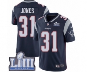 Youth Nike New England Patriots #31 Jonathan Jones Navy Blue Team Color Vapor Untouchable Limited Player Super Bowl LIII Bound NFL Jersey