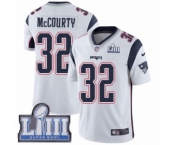 Youth Nike New England Patriots #32 Devin McCourty White Vapor Untouchable Limited Player Super Bowl LIII Bound NFL Jersey