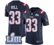 Youth Nike New England Patriots #33 Jeremy Hill Limited Navy Blue Rush Vapor Untouchable Super Bowl LIII Bound NFL Jersey