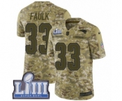 Youth Nike New England Patriots #33 Kevin Faulk Limited Camo 2018 Salute to Service Super Bowl LIII Bound NFL Jersey