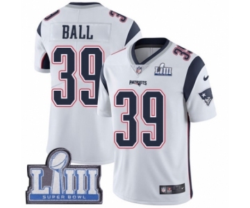 Youth Nike New England Patriots #39 Montee Ball White Vapor Untouchable Limited Player Super Bowl LIII Bound NFL Jersey