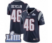 Youth Nike New England Patriots #46 James Develin Navy Blue Team Color Vapor Untouchable Limited Player Super Bowl LIII Bound NFL Jersey