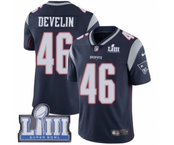 Youth Nike New England Patriots #46 James Develin Navy Blue Team Color Vapor Untouchable Limited Player Super Bowl LIII Bound NFL Jersey